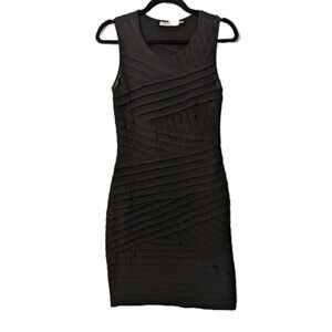 Calvin Klein Bandage Ruffle Black Stretch Sheath Women's Dress Size 4